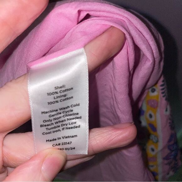 Talbots Size S Midi Dress Fit and Flare Cotton Pockets Pink Boho Coastal Preppy - Picture 6 of 9